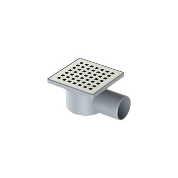 UBM 10X10 Yandan Q 50 Çıkışlı Metal Yer Süzgeci