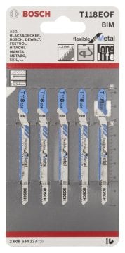 Bosch Dekupaj Testere Bıçağı Flexible For Metal T 118 EOF 83 mm (5 Adet) - 2608634237