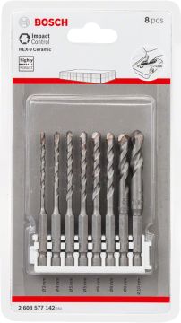 Bosch Seramik Matkap Ucu Impact Control HEX-9 Set (8 Parça) - 2608577142