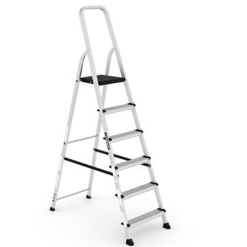 Çağsan Bergama Tablalı Alüminyum Merdiven 5+1 Basamaklı - BG5