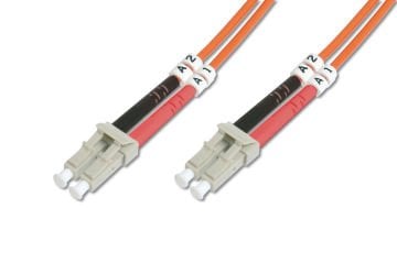 Assmann Digitus Lc-Lc Fiber Optik Patch Kablo, 1 Mt, Multimode, Duplex, 50/125