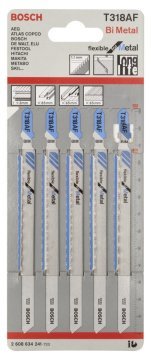 Bosch Dekupaj Testere Bıçağı Flexible For Metal T 318 AF 132 mm (5 Adet) - 2608634241