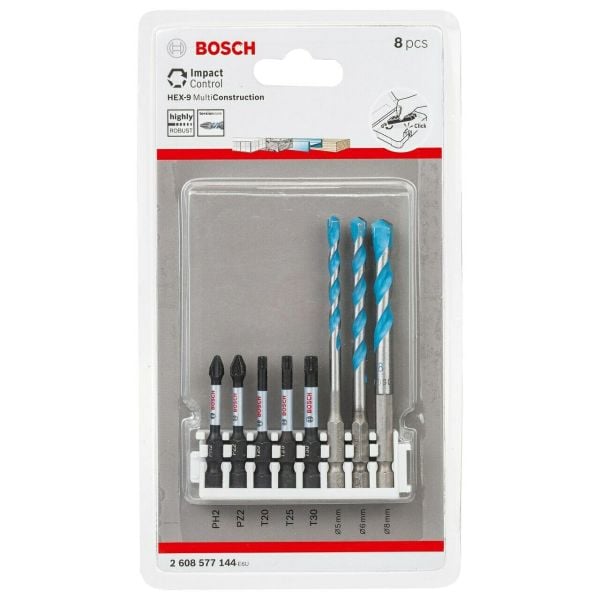 Bosch Vidalama ve Delme Ucu Impact Control Multi Construction Set (8 Parça) - 2608577144