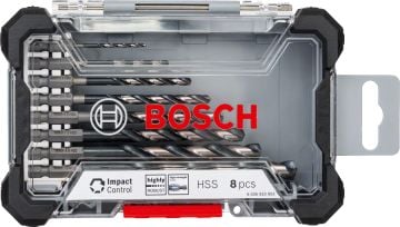 Bosch Metal Matkap Ucu Impact Control HSS Altıgen Şaft Set (8 Parça) - 2608577146
