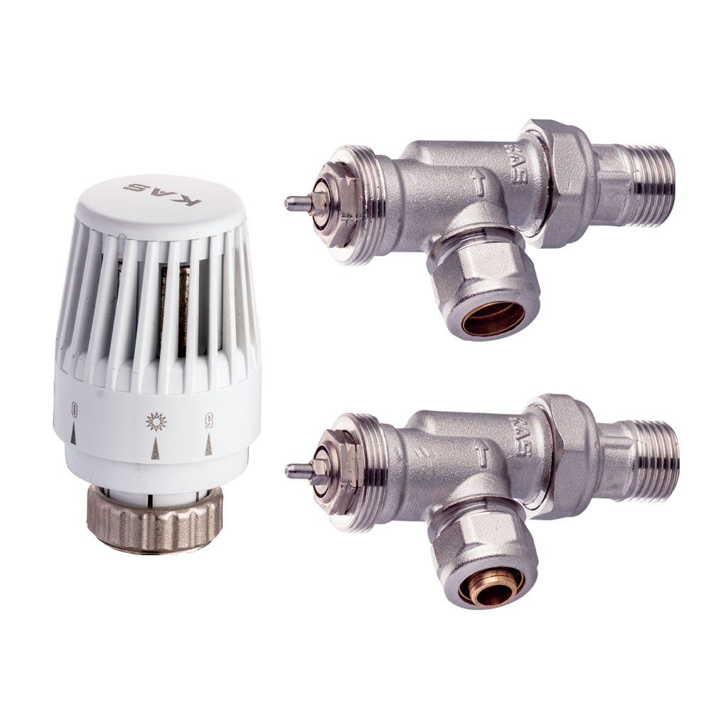 KAS Termostatik Vana Eksenel Bakır Boru Bağlantılı 16x2 1/2 İnç