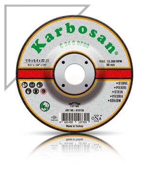 Karbosan Döküm Taşlama Disk T27 Bombeli 180x6,4x22,23 mm C 24 S BF80 - KAR910750