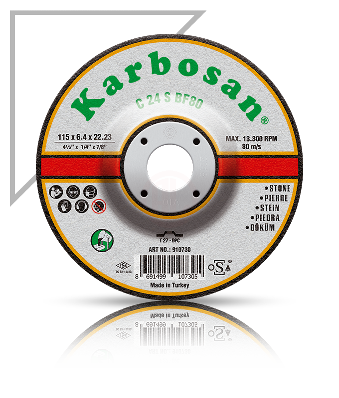 Karbosan Döküm Taşlama Disk T27 Bombeli 230x6,4x22,23 mm C 24 S BF80 - KAR910770