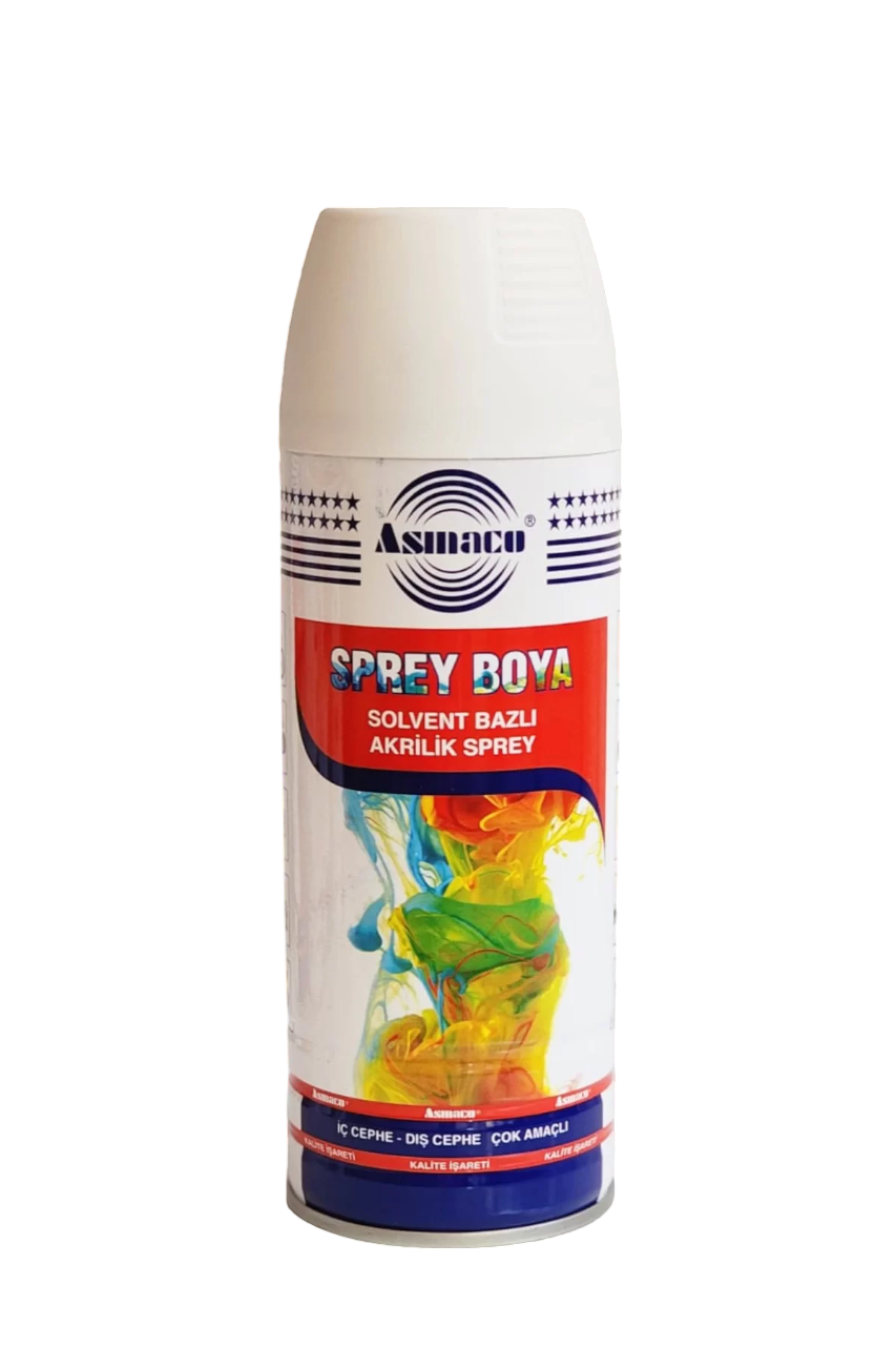 Asmaco Solvent Bazlı Akrilik Sprey Boya 400 Ml RAL 9003 Parlak Beyaz