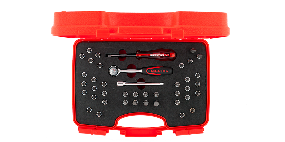 İzeltaş Bits Uçlu Lokma Takımı 1/4 İnç 42 Parça