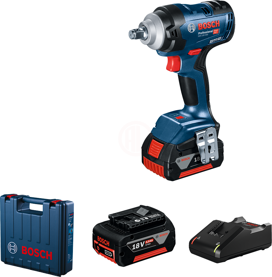 Bosch Akülü Somun Sıkma Makinesi GDS 18V-400 (2 x 5,0 Ah Akü) - 06019K0020