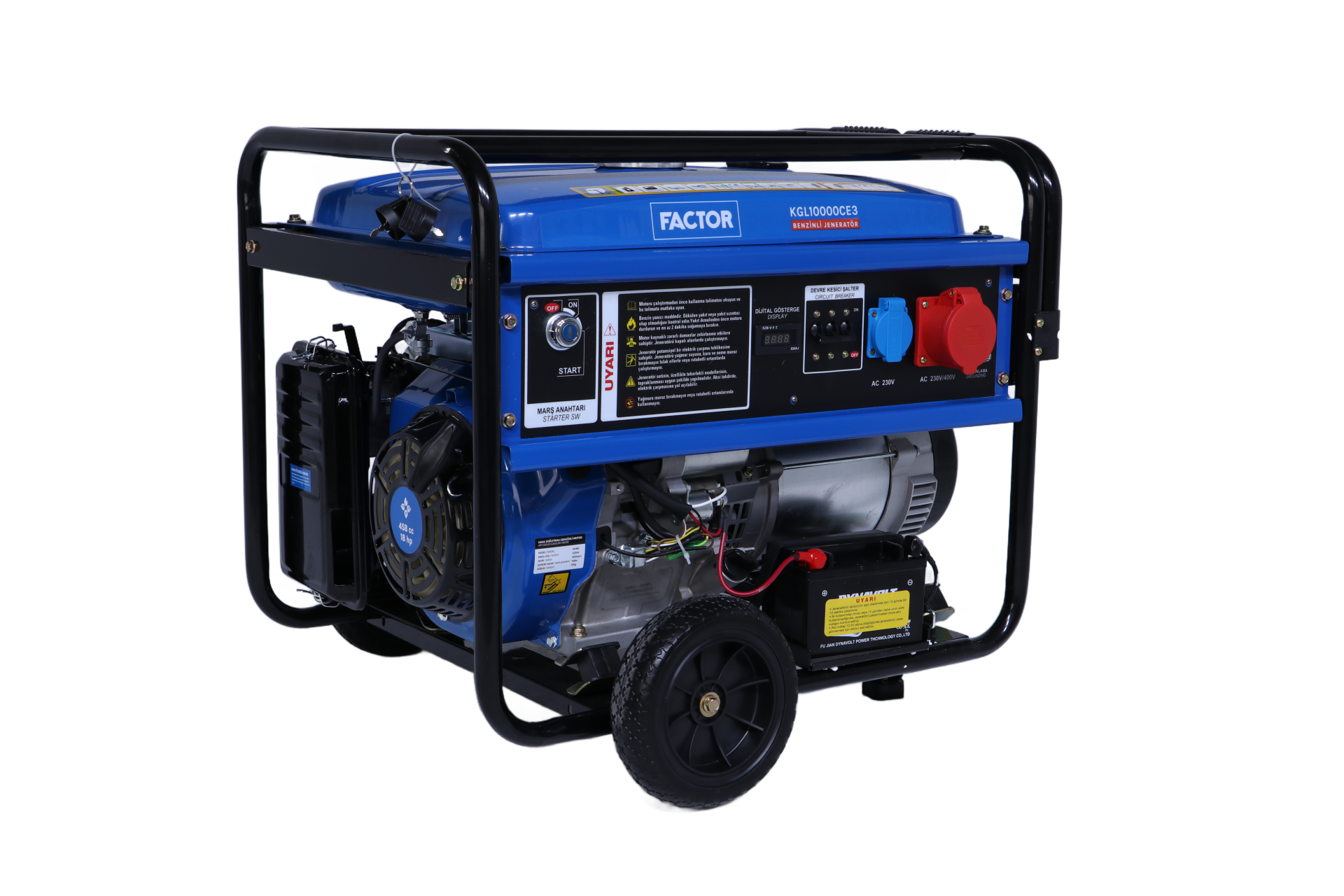 Factor 10 Kva Benzinli İpli -Marşlı Tri Jeneratör