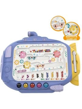 Manyetik Maze Labirent Ve Balık Tutma Eğitici Oyuncak Sayıları Ve Labırent Mavi