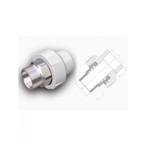 Fırat PPRC Dış Dişli Rakor Altı Köşe 63 mm 2 İnç - 7763063508