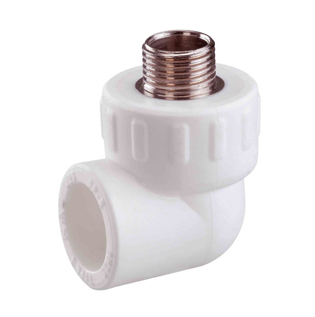 KAS PPRC Dirsek Dış Dişli Beyaz 20 mm x 1/2 İnç