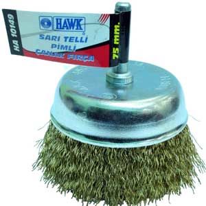 Hawk Sarı Telli Pimli Çanak Fırça 75 Mm (Ha10149)