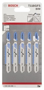 Bosch Dekupaj Testere Bıçağı Basic For Inox T 118 GFS 83 mm (5 Adet) - 2608636496