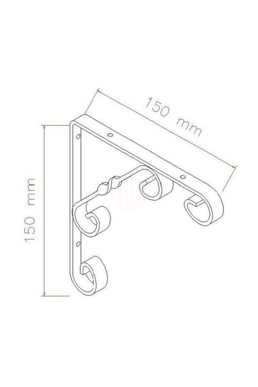 Endpa Burgulu Raf Altı Konsol  150Mm Gri - 014020001501511