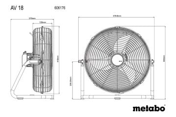 Metabo Akülü Fan Havalandırma Makinesi AV 18 (Aküsüz)