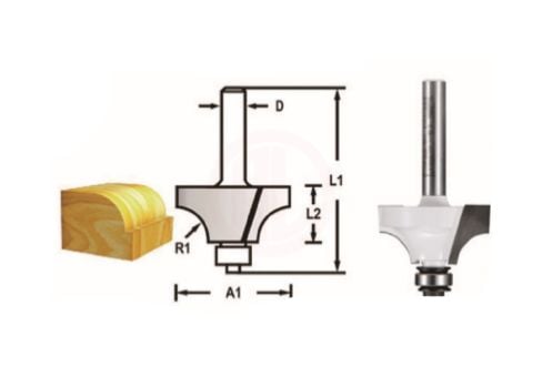 Makita Freze Ucu Rulmanlı Profil Bıçağı (Çift Bıçak) 8x38,1x60,2 mm (D-48555)
