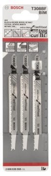 Bosch Dekupaj Testere Bıçağı ExtraClean For HardWood T 308 BF 117 mm (3 Adet) - 2608636568