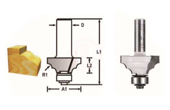 Makita Freze Ucu Çift Yuvarlak Profil Bıçağı (Çift Bıçak) 8x28,6x50,8 mm (D-48577)