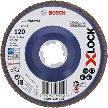 Bosch X-Lock Flap Disk BestforMetal 115 mm 40 Kum - 2608619205