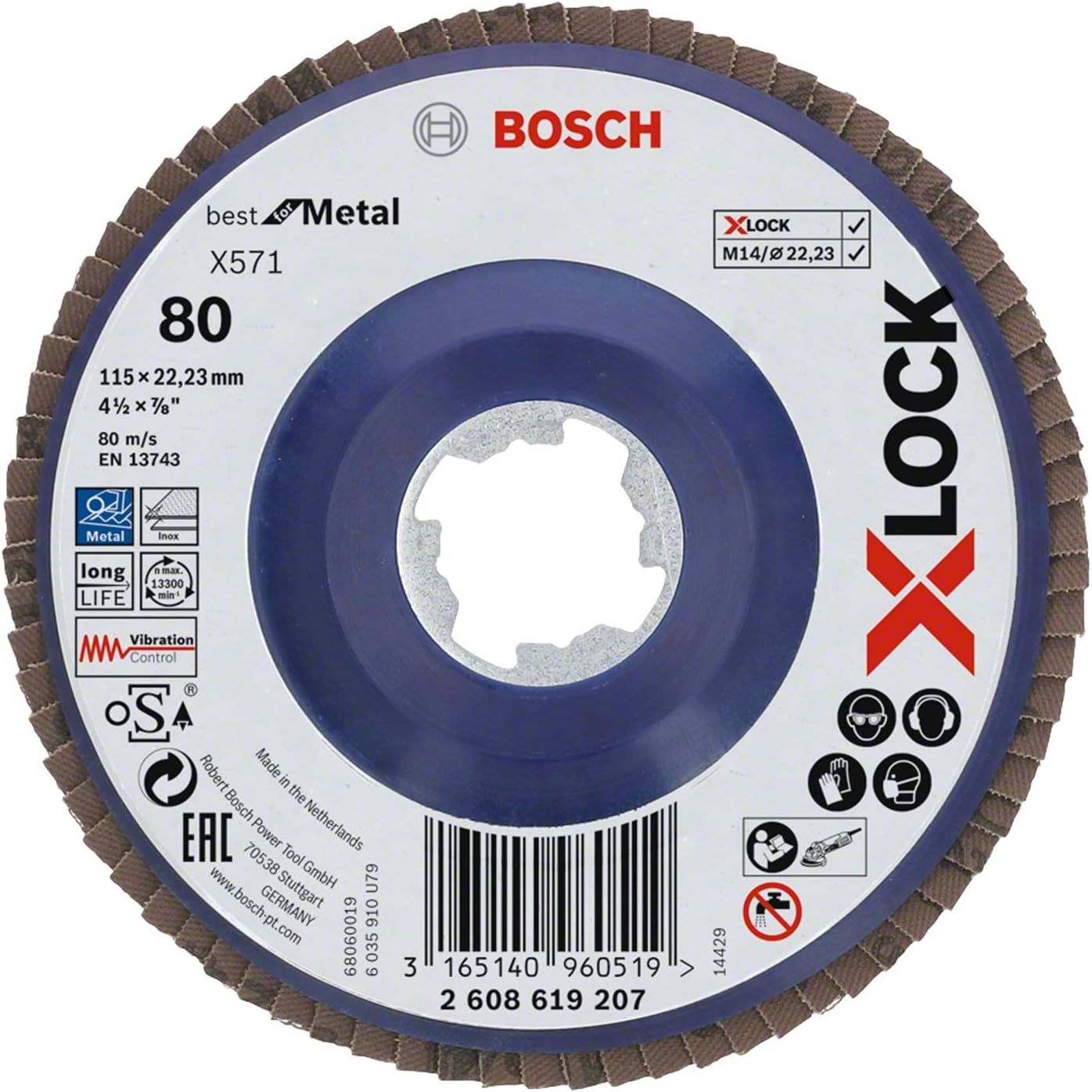 Bosch X-Lock Flap Disk BestforMetal 115 mm 60 Kum - 2608619206