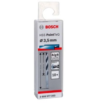 Bosch Metal Matkap Ucu HSS PointTeQ (DIN 338) 3,5 mm (10 Adet) - 2608577203