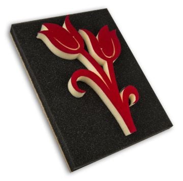 Dekor Rulo 1537 Büyük Çiftli Lale Baskısı 15x20 Cm