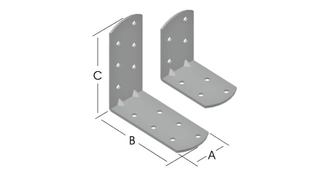 Ermo Yuvarlak Başlı Köşebent 90° 40X65X65 Mm (198 64)