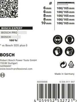 Bosch Kırıcı Delici Uç SDS-Plus-7X Expert Set (5 Parça) (6/6/8/8/10 mm) - 2608900198