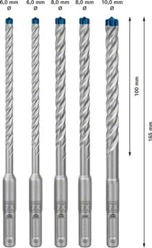 Bosch Kırıcı Delici Uç SDS-Plus-7X Expert Set (5 Parça) (6/6/8/8/10 mm) - 2608900198