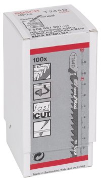 Bosch Dekupaj Testere Bıçağı Speed For Wood T 244 D 100 mm (100 Adet) - 2608637881