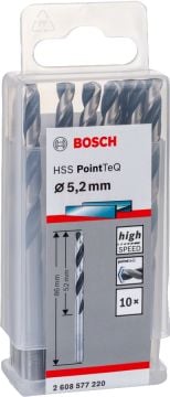 Bosch Metal Matkap Ucu HSS PointTeQ (DIN 338) 5,2 mm (10 Adet) - 2608577220