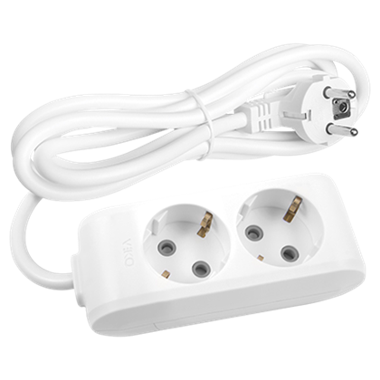 Viko Multi-Let İkili Priz Topraklı Kablolu Çarpma Karşıtı Örtücü 2 Mt Beyaz