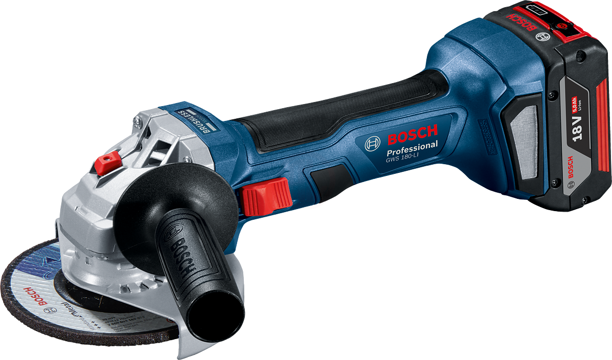 Bosch Akülü Avuç Taşlama Makinesi GWS 180-LI (2 x 4,0 Ah Akü) - 06019H9021