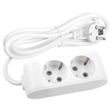 Viko Multi-Let İkili Priz Topraklı Kablolu Çarpma Karşıtı Örtücü 3 Mt Beyaz