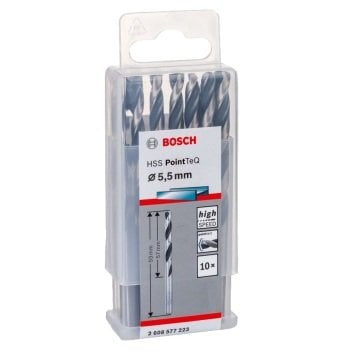 Bosch Metal Matkap Ucu HSS PointTeQ (DIN 338) 5,5 mm (10 Adet) - 2608577223