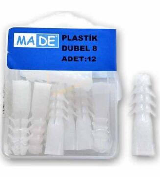 Made Plastik Dübel 8 mm (1 Kutu/12 Adet)