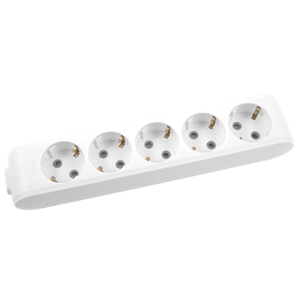Viko Multi-Let Beşli Priz Topraklı Klemensli Çarpma Karşıtı Örtücü Beyaz