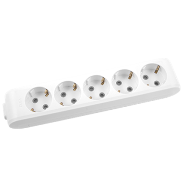 Viko Multi-Let Beşli Priz Topraklı Klemensli Çarpma Karşıtı Örtücü Beyaz