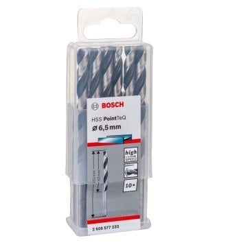 Bosch Metal Matkap Ucu HSS PointTeQ (DIN 338) 6,5 mm (10 Adet) - 2608577233