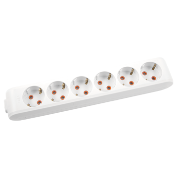 Viko Multi-Let Altılı Priz Topraklı Klemensli Çarpma Karşıtı Örtücü Beyaz