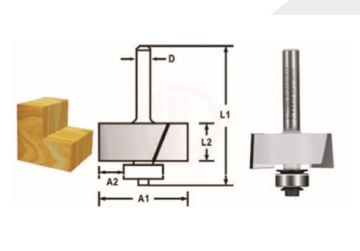 Makita Freze Ucu Rulmanlı Lamba Açma Bıçağı (Çift Bıçak) 8x31,8x54,6 mm (D-48739)