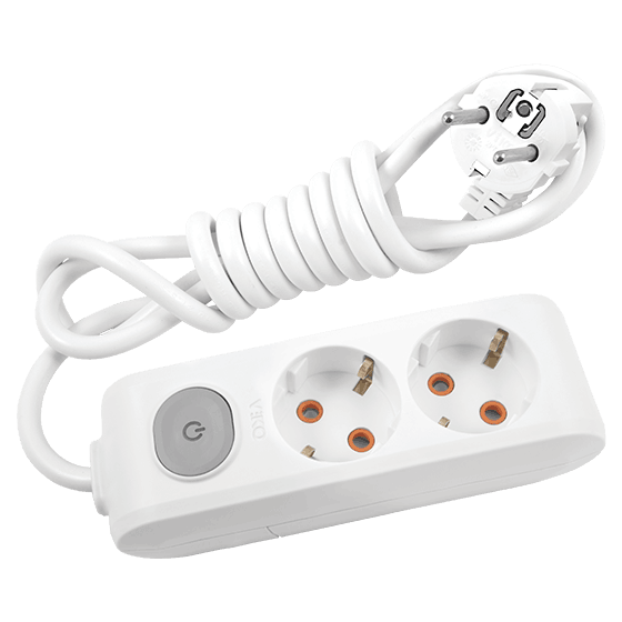 Viko Multi-Let İkili Priz Anahtarlı Topraklı Kablolu Çarpma Karşıtı Örtücü 5 Mt Beyaz