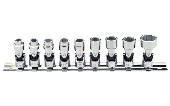 Ceta Form 9 Parça 1/4 İnç 12 Köşe (Yıldız) Mafsallı Lokma Anahtar Tk. Sae