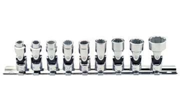 Ceta Form 9 Parça 1/4 İnç 12 Köşe (Yıldız) Mafsallı Lokma Anahtar Tk. Sae