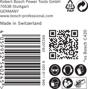 Bosch Ağ Zımpara Expert M480 125 Mm 240 Kum 50 Li Paket - 2608900686