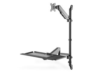 Assmann Sit-Stand Workstation Wall Single Mount, Black Max Load Capacity: 1-8 Kg,Max Screen Size: 17-32