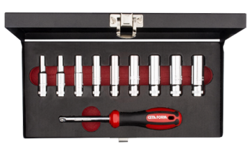 Ceta Form 10 Parça 1/4 İnç 6 Köşe Derin Lokma Takımı